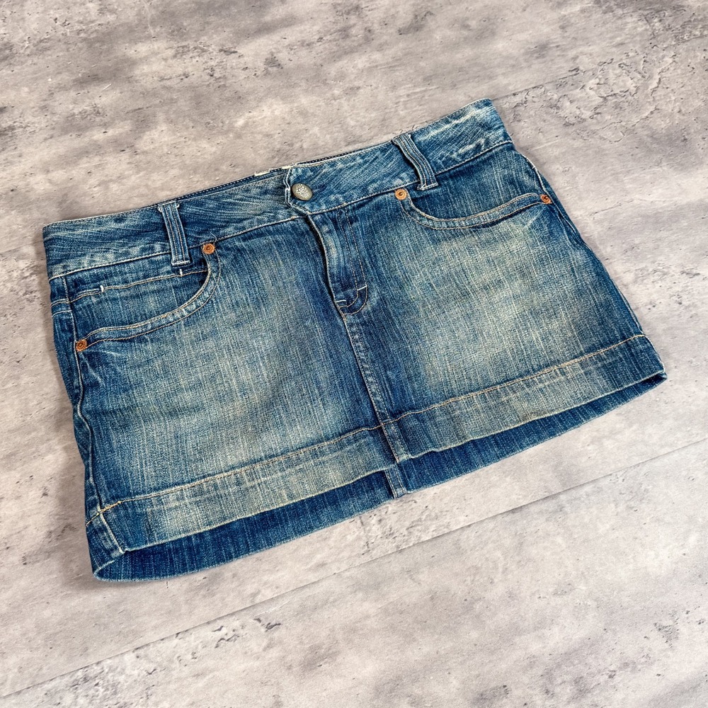 Vintage VTG Y2K 2000's 00's American Eagle MIni Denim Jean's Skirt - Picture 2 of 4